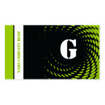 Halbtonmonogrammschwarz-Grün-Visitenkarten