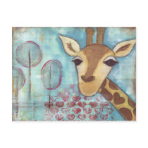 Hallo ~ Giraffen-Postkarte