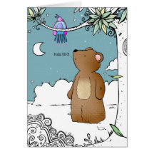 Hallo sagte Vogel Herrn Bear - Grußkarte