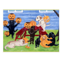 Halloween Labradors ! Carte Postale