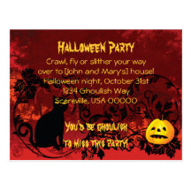 Halloween-Party-Einladung Postkarte