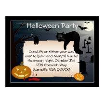 Halloween-Party laden ein Postkarte