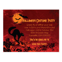 Halloween-Party laden ein Postkarte