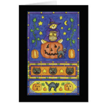 Halloween-Teddybär betreffen Kürbis Grußkarten