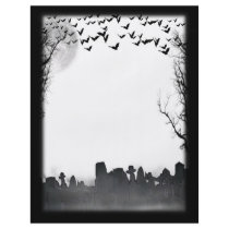 Halloweengraveyard-Szenen-Silhouette
