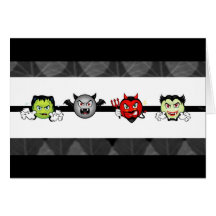 HalloweenQaudMonsters Grußkarten