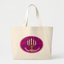 Hanoukka heureux Menorah - pourpre Sac