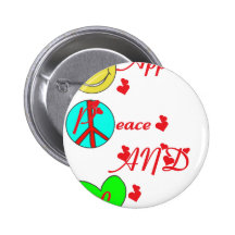 HAPPINESS PEACE AND LOVE.png Pin's Avec Agrafe