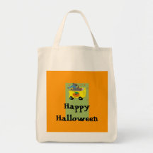 HappyHalloween orange et vert Sacs Fourre-tout