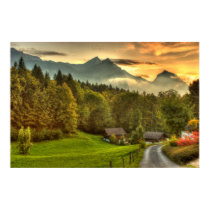 Hasliberg die Schweiz Sonnenuntergang und Schweize poster