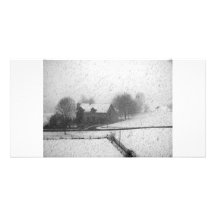 Haus im Schnee Fotokarte