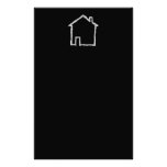 Haus-Skizze. Grau und Schwarzes Druckpapiere