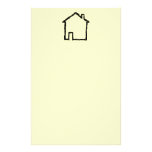 Haus-Skizze. Schwarzes und Creme Personalisiertes Büropapier