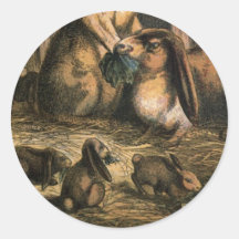 Haustier-Kaninchen-und Baby-Häschen-Essen Sticker