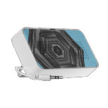 Haut-parleur bleu de griffonnage d'hexagone noir s