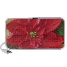 Haut-parleurs rouges de voyage de la poinsettia de