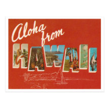 Hawaï vintage carte postale