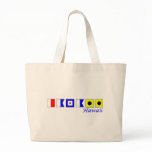 Hawaii spelled in nautical flag alphabet bag