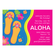 Hawaiische Luau Party Einladung