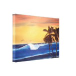 Hawaiische Sonnenuntergang-Malerei eingewickelte L Galerie Gefaltete Leinwand