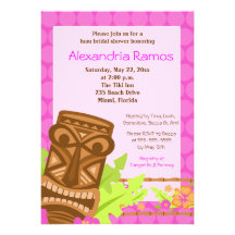 Hawaiisches Luau Tiki 12x18 Brautparty laden ein Personalisierte Ankündigungskarte