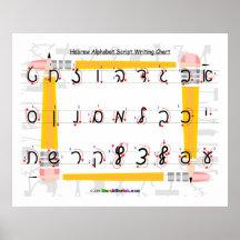 Hebräisches Alphabet-Skript-Schreibens-Plakat