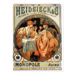Heidsieck u. Co ~ durch Alphonse Mucha Postkarte