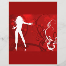 HEISSES FEUER-ROTES TANZEN-VEREIN-PARTY-FRAUEN-MÄD FLYERBEDRUCKUNG