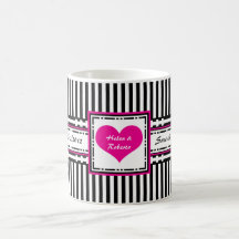 Heißes Rosa-Herz Save the Date Haferl