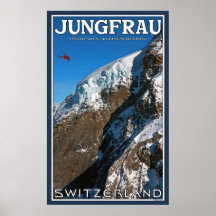 Hélicoptère approchant le Jungfraujoch Affiches