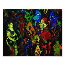 Helle Farben der abstrakten Musikercollage auf Sch Foto Druck