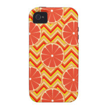 Helle Sommer-Pampelmuse auf dem orange Gelb Zickza Case-Mate iPhone 4 Case