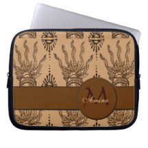 Hennastrauch-Hand (Brown) (Monogramm) Computer Schutzhüllen