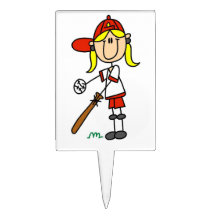 Herauf an Schläger-Mädchen-Strichmännchen-Baseball