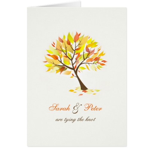 Herbst-Thema-Baum gefaltete Wedding Einladung Karten