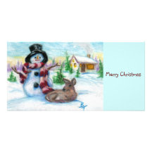 Herr Snowman Photocard Photo Grußkarte