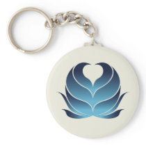 HERZ-BLUME KEYCHAIN DUNKELBLAU schlüsselanhängern