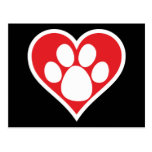 Herz-Hundetatze (dunkel) Postkarten