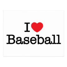 Herz I Baseball Postkarte