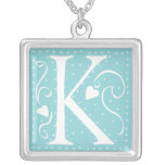 Herz-Monogramm-Halskette - Buchstabe K