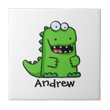 Heureux-Saurus vert mignon Carreaux