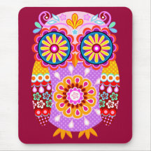 Hibou abstrait génial Mousepad Tapis De Souris