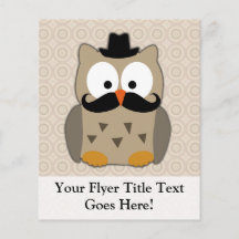 Hibou avec la moustache et le chapeau prospectus personnalisés