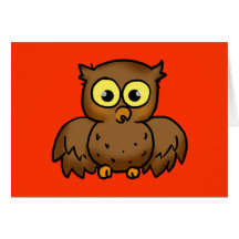 Hibou mignon carte de vœux