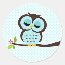 Hibou mignon d'Aqua Autocollants