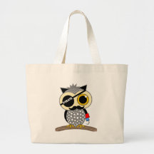 hibou mignon de pirate sac de toile