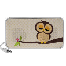 Hibou orange haut-parleurs
