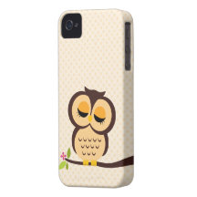 Hibou orange mignon coque iPhone 4
