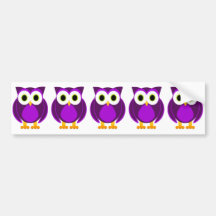 Hibou pourpre mignon autocollant pour voiture