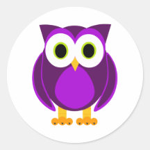 Hibou pourpre mignon autocollants